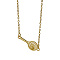 Unique Stainless Steel Tennis Racket Pendant Necklaces for Women, Golden, 17.72 inch(45cm)