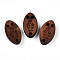 Natural Wood Oval Multi-Strand Links, Dyed, Sandy Brown, 20x11.5x4mm, Hole: 1.8~2mm