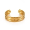 Vintage European Style Stainless Steel Multi-strand Bangles for Women, Real 18K Gold Plated