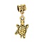 Tibetan Style Alloy European Dangle Charms, Large Hole Pendants, Tortoise, Antique Golden, 33mm, Hole: 5mm, Tortoise: 23x12x4mm