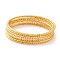 7Pcs PVD Vacuum Plating 304 Stainless Steel Textured Bangles Set for Women, Golden, 2mm, Inner Diameter: 2-1/2 inch(6.5cm)