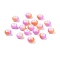 Opaque Spray Painted Glass Beads, Rondelle, Coral, 8x5mm, Hole: 2mm