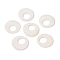 Natural Shell Connector Charms, Flat Round, Snow, 29.5x1.5mm, Hole: 1.2mm