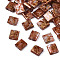 Opaque Spray Painted Drawbench Glass Seed Beads, 2-Hole, Rectangle, Sienna, 5x4.5~5x2~2.5mm, Hole: 0.5~0.8mm