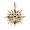 Brass Micro Pave Cubic Zirconia Pendants, Cadmium Free & Nickel Free & Lead Free, Real 18K Gold Plated, Star Charms, Colorful, 44x41x3mm, Hole: 3.5x2mm