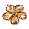 304 Stainless Steel Enamel Pendants, Flower Charms, PVD Vacuum Plating, Real 18K Gold Plated, Red, 54x55.5x5.5mm, Hole: 3.2mm