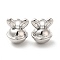 Rack Plating Alloy Rabbit Charms, Cadmium Free & Lead Free, Platinum, 15x12.5x12mm, Hole: 2x3.5mm