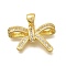 Rack Plating Brass Micro Pave Cubic Zirconia Pendants, Long-Lasting Plated, Lead Free & Cadmium Free, Bowknot Charms, Real 18K Gold Plated, 16x19.5x5mm, Hole: 5x3mm