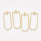 Smooth Surface Alloy  2-Loop Link Pendants, Rectangle, Matte Gold Color, 44x17x1mm, Hole: 1.8mm