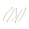 304 Stainless Steel Ball Head Pins, Real 24k Gold Plated, 30x0.6mm, 22 Gauge, Head: 1.8mm
