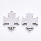 Tarnish Resistant 201 Stainless Steel Links connectors, Laser Cut Links, Cross, Stainless Steel Color, 18.5x14.5x1mm, Hole: 1.5mm