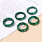Synthetic Malachite Plain Band Finger Rings, US Size 9 3/4(19.5mm), 6mm