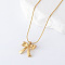 3Pcs Stainless Steel Bowknot Pendant Necklaces for Women, Golden, 15.75 inch(40cm)