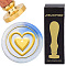 Brass Wax Seal Stamps with Wood Handle, for DIY Scrapbooking, Heart, 25mm