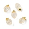 Transparent Glass Pendants, Strawberry, with Golden Alloy Enamel Findings, Two Tone, Lemon Chiffon, 18x12x10.5mm, Hole: 1.5mm