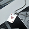 Stylish Stainless Steel Enamel Playing Card Pendant Necklaces for Women's Daily Wear, Stainless Steel Color, Red