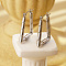 Stylish Stainless Steel Bamboo Hoop Earrings, Silver, 26.75x21.36mm