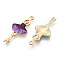 Printed Light Gold Tone Alloy Pendants, Ballerina Dancer Charms, Dark Orchid, 29.5x13x2mm, Hole: 1.4mm