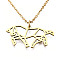 201 Stainless Steel Pendant Necklaces, with Cable Chains, Horse, Golden, 17.5 inch~17.9 inch(44.5~45.5cm), 1.5mm, Horse: 17x30x1mm