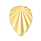 Ion Plating(IP) 304 Stainless Steel Big Pendants, Leaf Charms, Real 18K Gold Plated, 58x42x3mm, Hole: 1.8mm