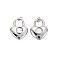 304 Stainless Steel Pendant Enamel Settings, with Jump Rings, Heart, Stainless Steel Color, 18x13x6mm, Jump Ring: 4x0.5mm, 2.5mm inner diameter