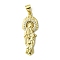 Brass Micro Pave Cubic Zirconia Pendants, Cadmium Free & Nickel Free & Lead Free, Real 18K Gold Plated, Human, Clear, 28.5x10.5x2mm, Hole: 4x3mm