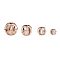 PVD Vacuum Plating Brass Corrugated Round Spacer Beads Set, Rose Gold, 3~6mm, Hole: 1~2mm, 20Pcs/Size