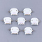 Handmade Porcelain Links connectors, Bright Glazed Porcelain, with Brass Findings, Jellyfish, Platinum, Colorful, 21x13x3.5mm, Hole: 1.5mm