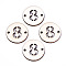 Unfinished Natural Poplar Wood Links Connectors, Laser Cut, Flat Round with Number, Num.8, 29.5x2.5mm, Hole: 2.5mm