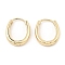 Brass Hoop Earrings, Oval, Light Gold, 19x15.5x3.5mm