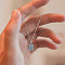 Brass Rhinestone Rectangle Perfume Bottle Pendant Necklaces for Women, Silver Color Plated, Light Sky Blue, 17.72 inch(45cm)