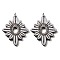 Poplar Wood Pendants, Flower, with Jump Ring, Gray, 49.5x41.5x2.5mm, Hole: 5mm