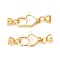 Brass Lobster Claw Clasps, Cadmium Free & Nickel Free & Lead Free, with Shell, Heart, Real 18K Gold Plated, 36mm, Hole: 3.5x3mm and 1.8mm