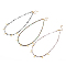 Star Pendant Necklaces, with Brass Cube Beads, Glass Beads, 304 Stainless Steel Charm and Lobster Claw Clasps, Golden, Mixed Color, 17.72 inch(45cm)
