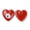 Handmade Evil Eye Lampwork Pendants, Heart, Red, 36x35x7.5mm, Hole: 3.5mm
