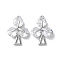 Brass Micro Pave Cubic Zirconia Pendants, Cadmium Free & Nickel Free & Lead Free, Tree Charms, Platinum, 15x10x3.5mm, Hole: 1mm