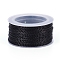 Nylon Metallic Cords, Black, 1mm, about 20m/Roll