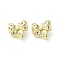 Brass Micro Pave Clear Cubic Zirconia Pendants, Bowknot Charms, Real 18K Gold Plated, 11.5x10x5mm, Hole: 1mm