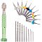PandaHall Elite 21pcs Hand Drill Set, Pin Vise Hand Drill Mini Drills and Twist Drills for Metal Wood, Delicate Manual Work, Electronic Assembling Model Making, DIY Drilling (0.15-1 mm PCB Drill)
