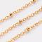 Ion Plating(IP) 304 Stainless Steel Cable Chains, Satellite Chains, Soldered, with Spool, Rondelle Beads, Golden, 1.5mm, about 32.8 Feet(10m)/roll