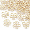 Brass Charms, Nickel Free, Flower, Real 18K Gold Plated, 10.5x10x1mm, Hole: 1mm