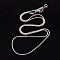 Brass Necklaces, with Lobster Clasps, Silver Color Plated, 18 inch