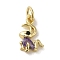 Brass Micro Pave Clear Cubic Zirconia Pendants, Cadmium Free & Nickel Free & Lead Free, Grasshopper, Real 18K Gold Plated, 13x8x3mm, Hole: 3.2mm