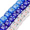 Handmade Lampwork Beads Strands, Hand Drawn Beads, with Enamel, Square with Snowman Pattern, Mixed Color, 14x14.5~15.5x6mm, Hole: 1.6mm, about 25pcs/strand, 14.25 inch(36.2cm)