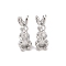 Brass Pendants, Cadmium Free & Nickel Free & Lead Free, with Jump Ring, Rabbit, Real Platinum Plated, 20x7.8x7.5mm, Hole: 3mm