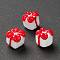 Handmade Lampwork Beads, Gift Box, for Christmas, White, 10~13x11~13x11~13mm, Hole: 2~3mm