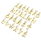 26Pcs 304 Stainless Steel Charms, Letter A~Z, with Jump Ring, Golden, 11~12x4.5~10.5x1.2mm, Hole: 4x2.5mm