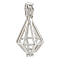 Brass Locket Pendants, Cage Pendants, Cadmium Free & Nickel Free & Lead Free, Hollow, Diamond, Platinum, 23x11mm, Hole: 4x2mm, inner measure: 12x8mm