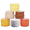 6 Rolls 6 Colors Faux Suede Cord, with Golden Tone Alloy Rivet, For Punk Rock Jewelry Making, Mixed Color, 5x2.5mm, about 5.46 yards(5m)/roll, 1 roll/color