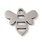 Non-Tarnish 201 Stainless Steel Charms, Laser Cut, Bees Charm, Stainless Steel Color, 12.5x14x1mm, Hole: 1.5mm